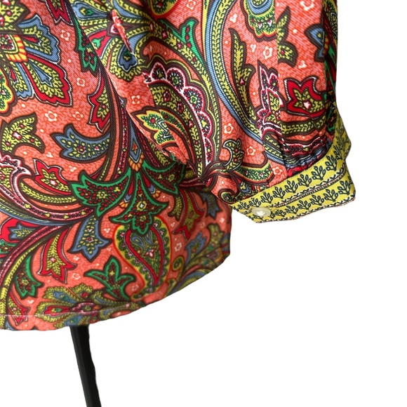 Loft NWT Women's Medium Multicolor Patterned Long Sleeve Blouse - Picture 2 of 7